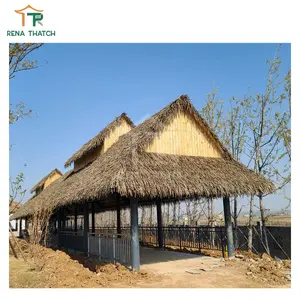 Artificial synthetic cogon thatch roof tiki bar umbrella plastic thatch for beach restaurant zoo resort