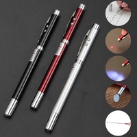 5-en-1 pointeur Laser rouge lampe de poche LED rétractable stylo à bille antenne télescopique boîtier en métal-outil d'enseignement stylo avec boîte
