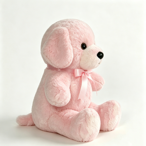 Peluche de perro rosa personalizado, peluche de cachorro, perro rosa sentado, peluche suave de cachorro rosa. - Product Image 3
