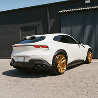 Jantes forgées sur mesure en aluminium 6061-T6, 19, 20, 21, 22 pouces, noires et dorées, à rayons angulaires, PCD, ET, CB personnalisés, adaptées aux supercars