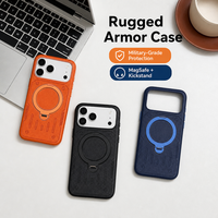 Coque de téléphone robuste antichoc pour iPhone 17 Air 18 16 15 avec anneau support métallique à 360 degrés anti-rayures et fine