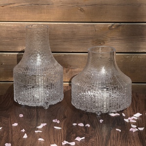 Jarrón de Vidrio Tallado <span class=keywords><strong>a</strong></span> Mano con Relieve de Cristal, Jarrón Grande y Resistente con Base para Mesa de Comedor, Cocina, Oficina y Hogar - Product Image 6