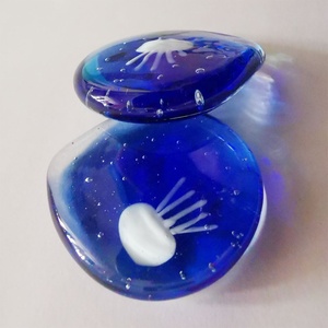 Soporte plano azul para palillos, único <span class=keywords><strong>Murano</strong></span>, Burbuja de cristal de <span class=keywords><strong>Murano</strong></span>, medusas 3D, estatuilla de animales marinos, vajilla, estante para bolígrafo - Product Image 4