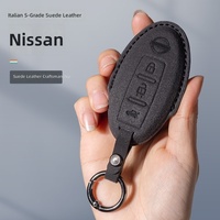 Étui à clés en daim de style ethnique compatible avec les véhicules Nissan X-Trail Qashqai Tiida Kicks Terra 14e génération Sylphy Teana Murano