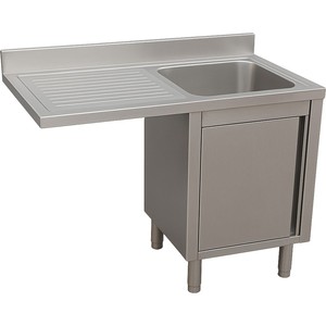 Évier commercial en acier inoxydable à cuve unique 1200*700*950mm avec égouttoir et armoire de rangement pour la <span class=keywords><strong>restauration</strong></span> et les restaurants - Product Image 3