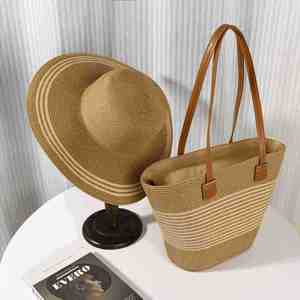 Ensemble Chapeau et Sac Faits Main de Haute Qualité en Gros – Personnalisable pour Vacances, Plage, Tendance Estivale – Sac et Chapeau de Paille pour Femme - Product Image 2