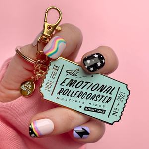 Porte-clés en gel dur personnalisé, motif motel, billet de montagnes russes émotionnel – Offre Spéciale - Product Image 2