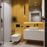 Meuble-lavabo de salle de bain Vermonhouzz blanc peint, armoire de rangement de salle de bain sans poignée, étanche et sur mesure