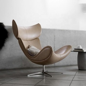 Ensemble de fauteuils de salon en <span class=keywords><strong>cuir</strong></span> PU noir de style moderne, <span class=keywords><strong>fauteuil</strong></span> inclinable pivotant en <span class=keywords><strong>teck</strong></span> - Product Image 3