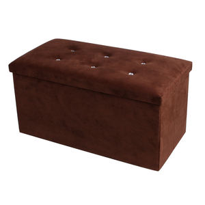 <span class=keywords><strong>80L</strong></span> Veludo Armazenamento Otomano Bench <span class=keywords><strong>Box</strong></span> para Corredor Sala Estofados Folding Storage Stool - Product Image 4