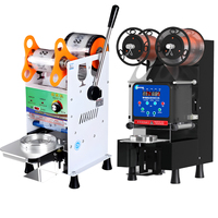 Scelleuse manuelle multi-tailles réglable pour bar à jus, machine polyvalente qui s'adapte à différents diamètres de gobelets
