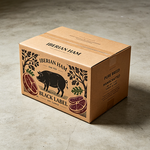Caja de Cartón Corrugado Kraft Impresa con Diseño Personalizado para Pierna de <span class=keywords><strong>Jamón</strong></span> Europea, Reciclable, Impermeable, para Envío de Alimentos, Cartón Encerado - Product Image 2