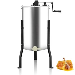Witbee en stock en EE. UU., 1 año de garantía, extractor de miel manual de 3 cuadros, máquina giratoria de acero inoxidable, componentes de engranajes, patas - Product Image 2