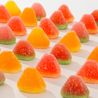 Bonbons gélifiés fruités à la pastèque, forme de dessin animé, multicolores, doux, personnalisables, fabriqués en Chine, en sachet, par usine OEM