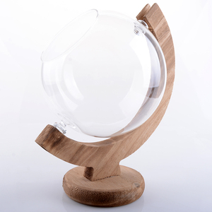 <span class=keywords><strong>Vase</strong></span> Globe en verre transparent moderne <span class=keywords><strong>avec</strong></span> support en <span class=keywords><strong>bois</strong></span> rustique Terrarium pour la décoration de la maison et de la salle à manger pour les hôtels - Product Image 6