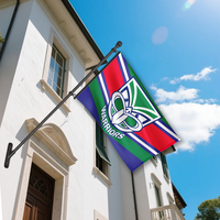 Drapeau de supporter de rugby personnalisé bleu vert rouge, bannière murale double face en polyester style équipe sportive pour décoration intérieure et extérieure