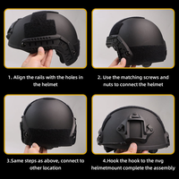 Rail latéral tactique pour casque, fixation rapide extérieure, rail en nylon incurvé rotatif pour accessoires de casque Mich