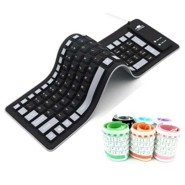 Hot sale silicone scroll portable keyboard folding keyboard waterproof soft easy to use