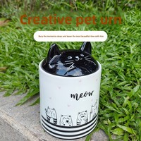 Urna Funeraria para Mascotas, Perros y Gatos, Estilo Europeo Americano, Hecha a Mano, Moderna y Minimalista, Mini Ataúd de Cerámica para Cenizas de Animales