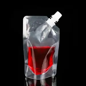 50ML 100ML 200ML 250ML 500ML OEM Service Printed Clear Drink Liquid Stand Up Pouch With Spout