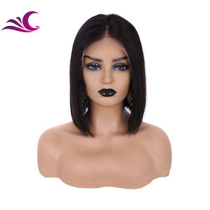 Perruque dentelle frontale 13x4, 33x10 cm, cheveux courts d'alignement cuticules, pre-plucked, pour célébrités, couleur à reflets, 360 - Product Image 6