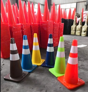 30cm 45cm 70cm 90cm PVC Plástico Reflectante Advertencia Base de goma Cono de seguridad vial - Product Image 5