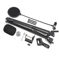 Accessoires pour pied de microphone avec bras à ressort métallique, amortisseur et cache anti-vent
