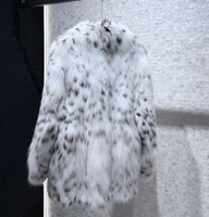 Manteau en fourrure de bobcat véritable pour femme, veste en fourrure naturelle tachetée, manteau en vraie fourrure mi-long, vêtements chauds d'hiver