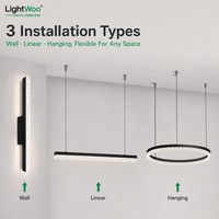 Lampadario Flessibile a Forma Lineare in Cristallo, Collegabile, 3CCT, Moderno, per Sala da Pranzo e Isola Cucina