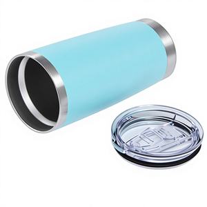 Gobelet isotherme à double paroi en acier inoxydable mat de 20 oz avec logo personnalisé, affichage de la température LED et couvercle sans BPA - Product Image 1