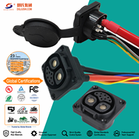 IP67 2+8 120A Batterieladeanschluss mit Einzelknopf, rechtwinkliger Stecker/Buchse, kundenspezifische Kabelkonfektion für Elektromotorräder
