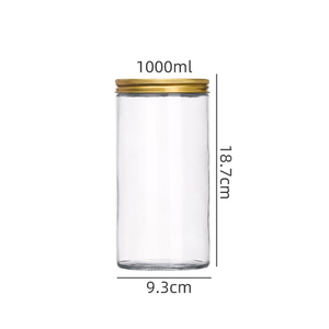 Frasco <span class=keywords><strong>de</strong></span> Vidrio Transparente Grueso <span class=keywords><strong>de</strong></span> Grado Alimenticio, 1000 ml, Boca Ancha Recta, Libre <span class=keywords><strong>de</strong></span> BPA, Reciclable, <span class=keywords><strong>para</strong></span> <span class=keywords><strong>Miel</strong></span>, Mermelada, Comida <span class=keywords><strong>para</strong></span> Bebés, Gelatina - Product Image 5