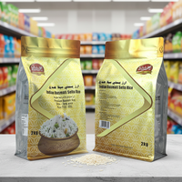 Sac d'emballage pour riz Basmati en plastique à fond plat haute barrière, impression personnalisée, avec fermeture éclair et poignée, pour 1kg, 2kg, 5kg, 10kg