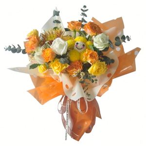กระดาษแก้วเคลือบพลาสติกใสกันน้ำสำหรับห่อดอกไม้ พิมพ์ลายรูโปร่งแสง - Product Image 6