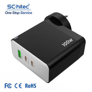ที่ชาร์จเร็ว SChitec 65W GaN พร้อมไฟ LED รองรับ QC3.0 ชาร์จเร็วแบบคู่ พอร์ต Type-C และ USB สำหรับโทรศัพท์มือถือ สมาร์ทโฟน และแล็ปท็อป - Product Image 1