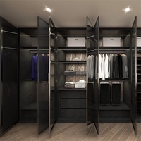 Armoire modulaire sectionnelle à portes vitrées, matériaux durables et écologiques, sur mesure, penderie moderne pour appartement, charnière