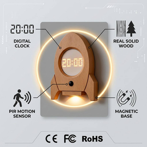 <span class=keywords><strong>Reloj</strong></span> <span class=keywords><strong>de</strong></span> Pared Digital Moderno con Sensor <span class=keywords><strong>de</strong></span> Movimiento Inteligente, Luz Nocturna Recargable <span class=keywords><strong>de</strong></span> Madera para Decoración <span class=keywords><strong>de</strong></span> Dormitorio y Oficina en Casa - Product Image 4