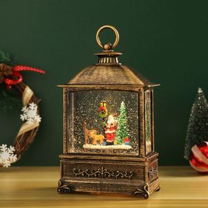 Christmas Snowman Falling Snow Music Box Battery Operated LED Plastic Water Lantern Portable Gift Decoration Desktop <b>Light</b> <b>Light</b> - Product Image 3