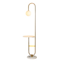 Lampadaire moderne de luxe nordique en or, LED, marbre, avec table d'appoint et abat-jour en verre, pour salon, décoration intérieure