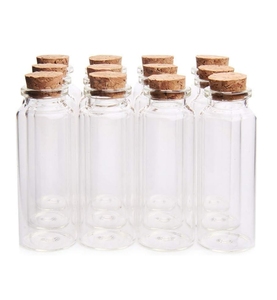 Venta al por mayor pequeños 40ml vidrio Mini botellas tarros con tapones de corcho de madera para favores de la boda bebé deseando botellas - Product Image 1