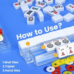 4 supports de mahjong modernes en acrylique avec poussoirs intégrés, table de jeu transparente pour tuiles américaines, fabriqués en Chine - Product Image 4