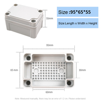 Boîtier de jonction étanche IP67 en plastique ABS 95*65*55mm pour extérieur, boîte de raccordement électrique pour projets de câblage