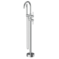 Grifo de bañera de pie de suelo de uso de Hotel clásico con núcleo de válvula de cerámica de un solo mango de latón cepillado Premium de Color personalizable