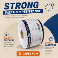 Papier thermique direct imperméable, résistant aux taches et à l'huile, couleur personnalisée, pour cartes d'embarquement aériennes et billets d'aéroport, auto-adhésif