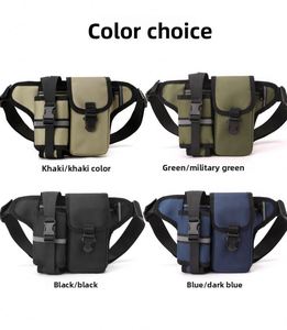 Sac bandoulière de voyage pour homme, sac à bandoulière en nylon imperméable, sac banane d'extérieur avec porte-gobelet et porte-bouteille - Product Image 6