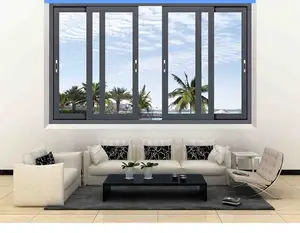 Soundproof energy saving aluminium sliding Window tempered glass patio shower glass sliding Window