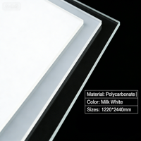 Plaque diffuseur LED en polycarbonate grand format 1220x2440mm, blanc laiteux, épaisseurs 1.0mm 1.2mm 1.5mm 2mm, découpe sur mesure