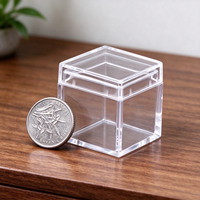 Boîte de protection transparente carrée pour pièces de monnaie, en plastique PS, avec couvercle