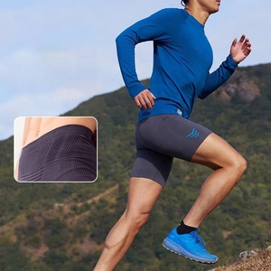 Pantalones Cortos Deportivos de Compresión Elástica para Hombre, Tejido Sin Costuras, Transpirables, con Malla, para Entrenamiento en el Gimnasio - Product Image 1