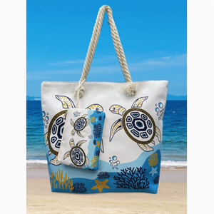 กระเป๋าชายหาดลายตาปีศาจดีไซน์ใหม่ PEIQUAN กระเป๋าสะพายไหล่ความจุมาก กระเป๋าโท้ท - Product Image 1